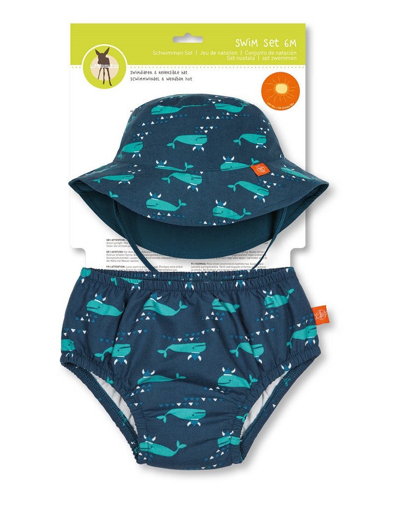 Swim Set - Blue Whale Sun Hat and Swim Diaper – balafant boutik