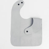 Vegan Leather Toddler Bib in Pewter