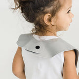 Vegan Leather Toddler Bib in Pewter