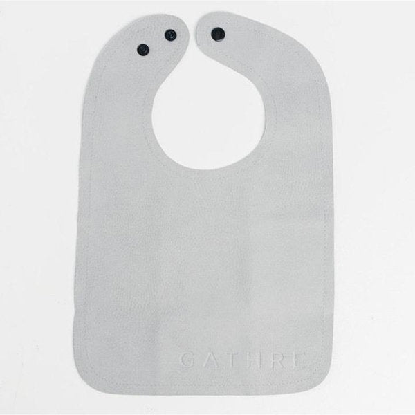 Vegan Leather Toddler Bib in Pewter