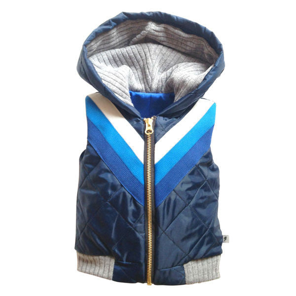 Sleeveless Blue Bomber Jacket