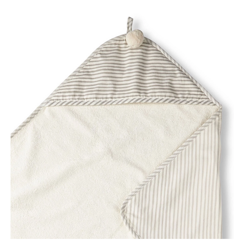 Stripes Away Pebble Grey - Hooded Towel