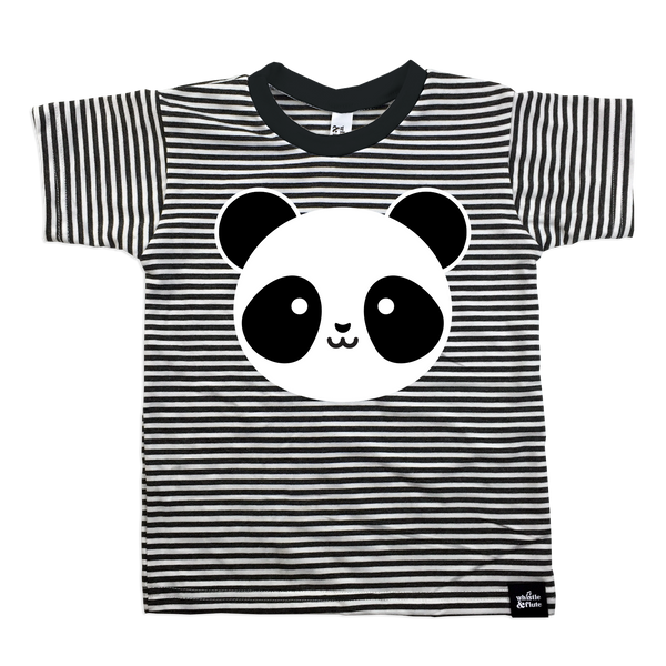 Kawaii Panda Striped T-Shirt