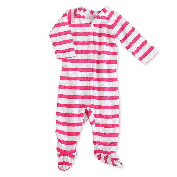 Pink Blazer Stripe Long Sleeve Zipper Onesie