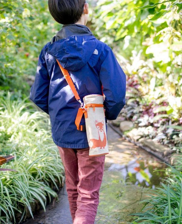 Orange Fox Water Bottle Bag